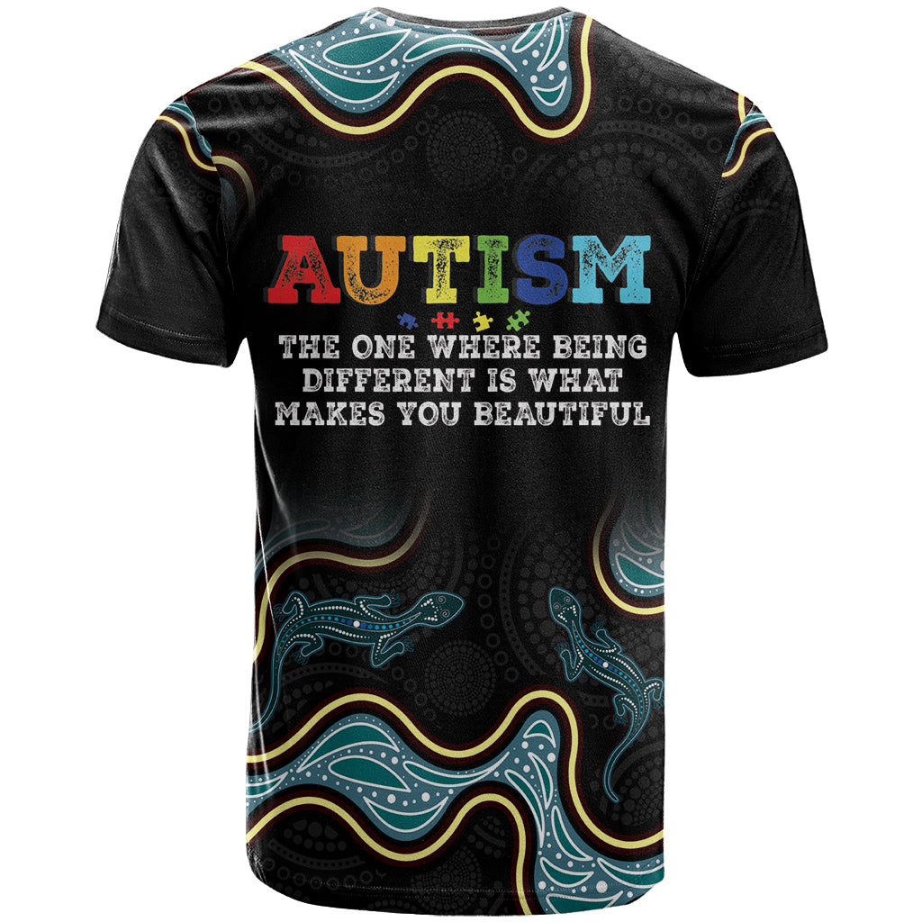 Australia Autism Awareness 4 April Aboriginal Lizard T Shirt - Vibe Hoodie Shop