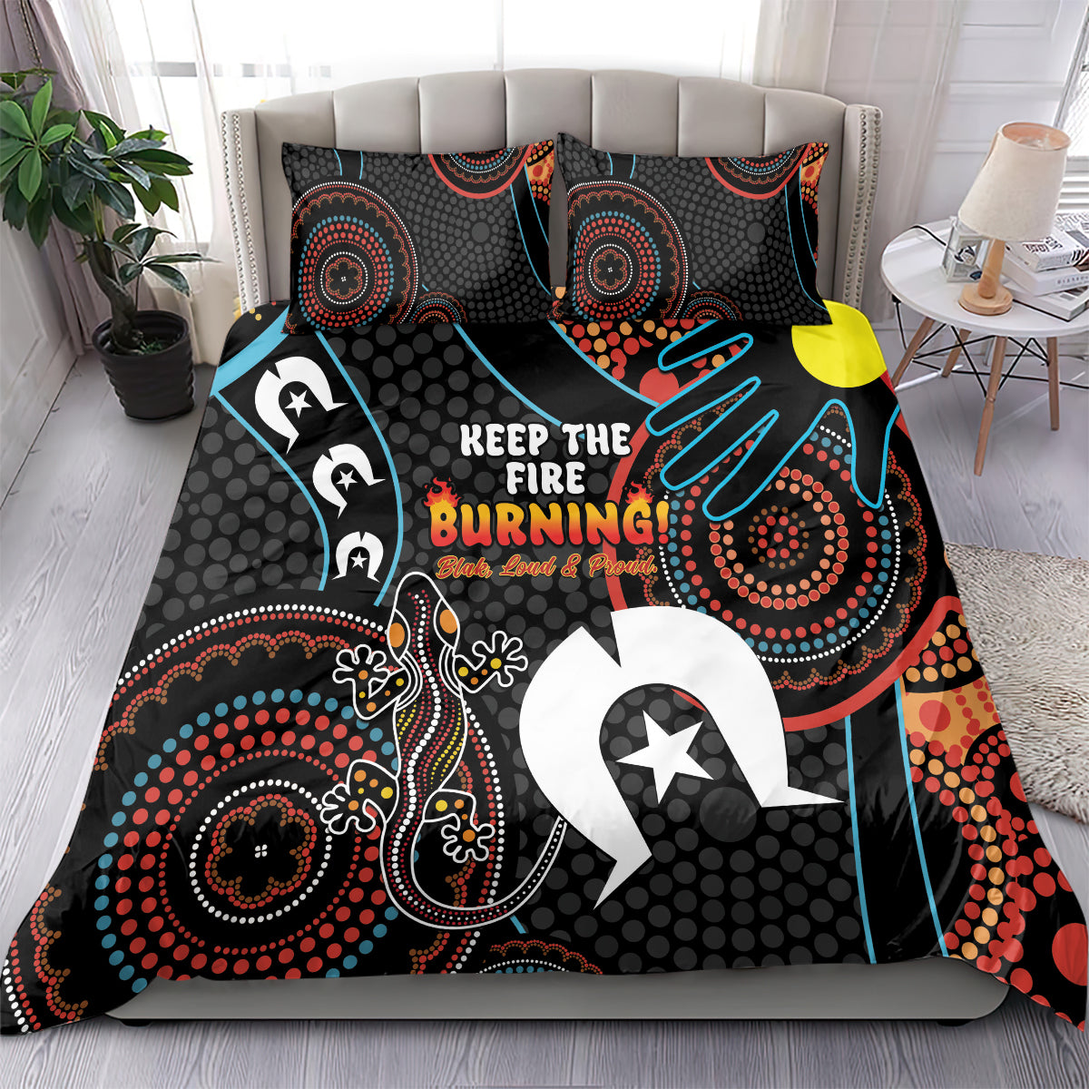 NAIDOC Week 2024 Bedding Set Keep The Fire Burning Indigenous Art - Vibe Hoodie Shop