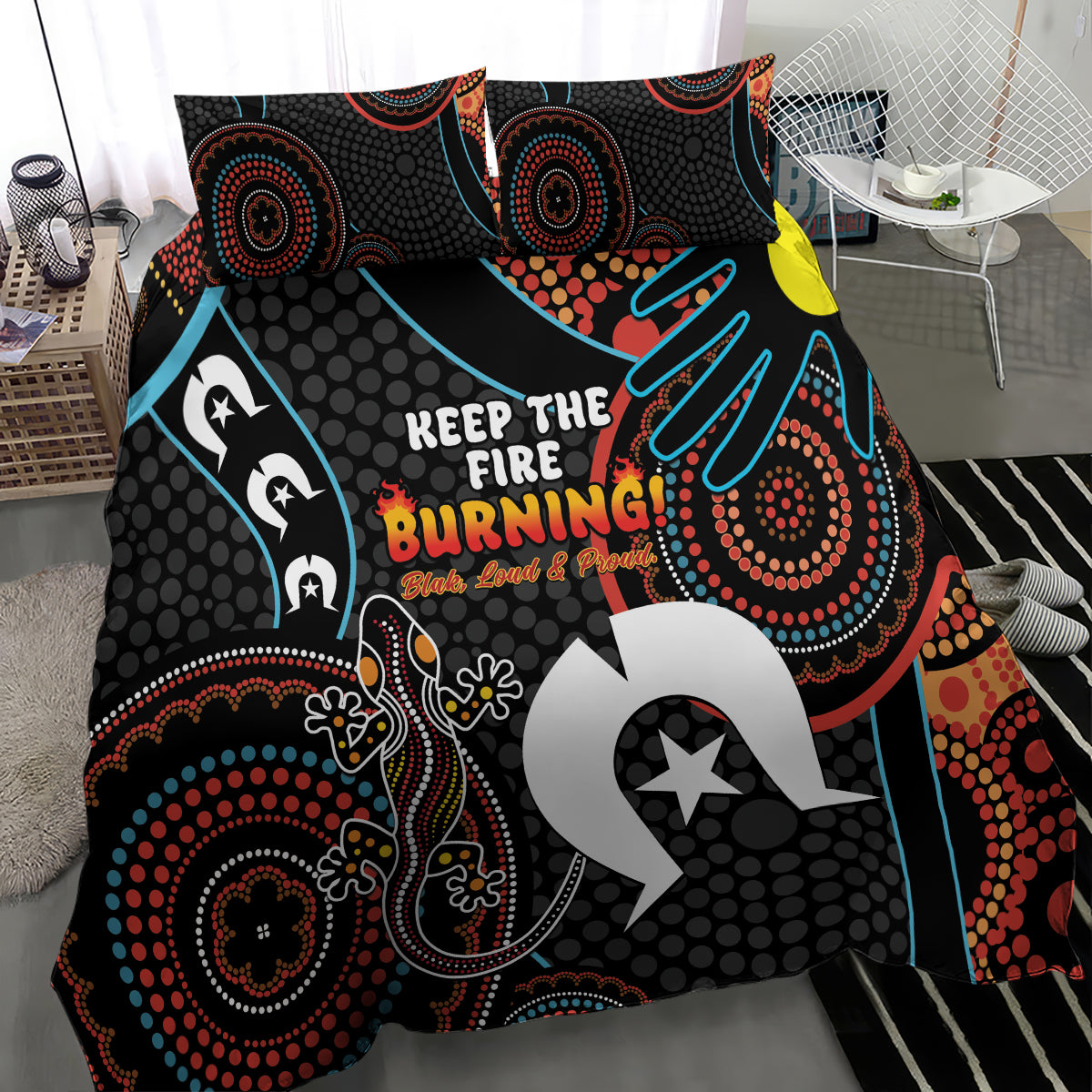 NAIDOC Week 2024 Bedding Set Keep The Fire Burning Indigenous Art - Vibe Hoodie Shop