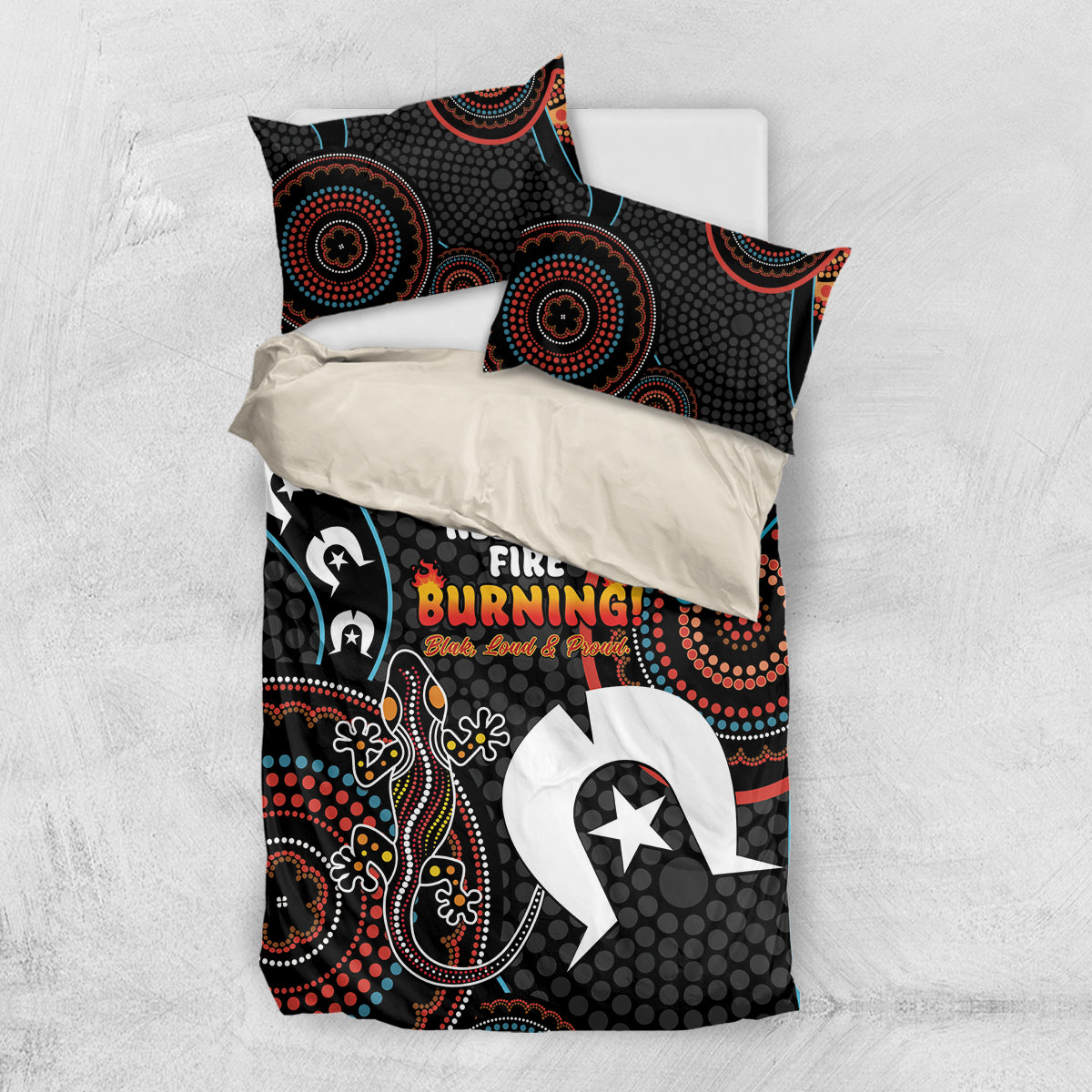NAIDOC Week 2024 Bedding Set Keep The Fire Burning Indigenous Art - Vibe Hoodie Shop