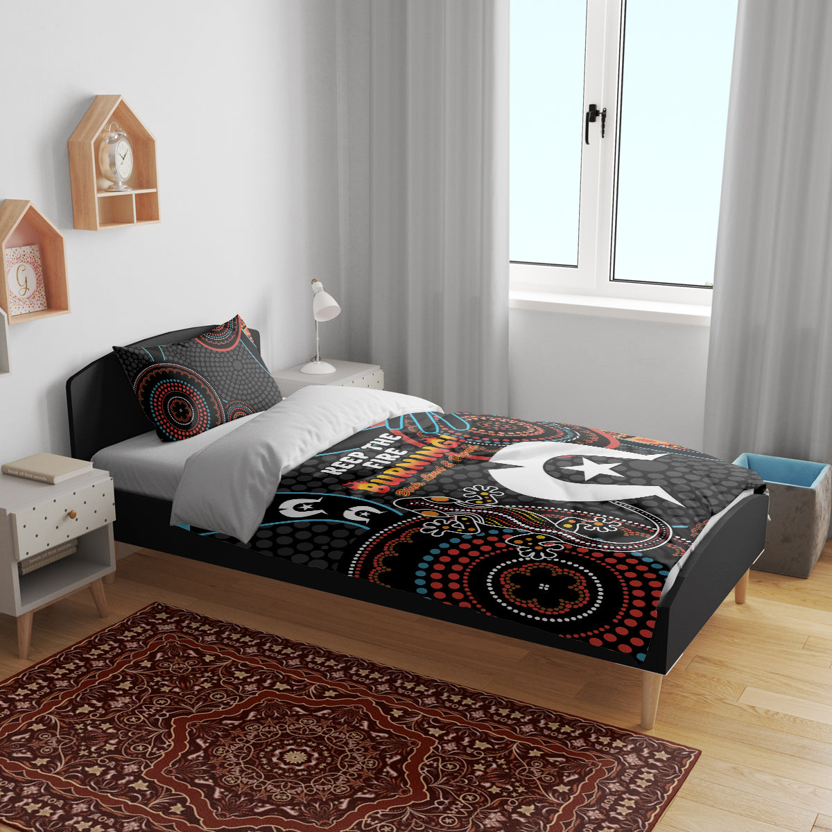 NAIDOC Week 2024 Bedding Set Keep The Fire Burning Indigenous Art - Vibe Hoodie Shop
