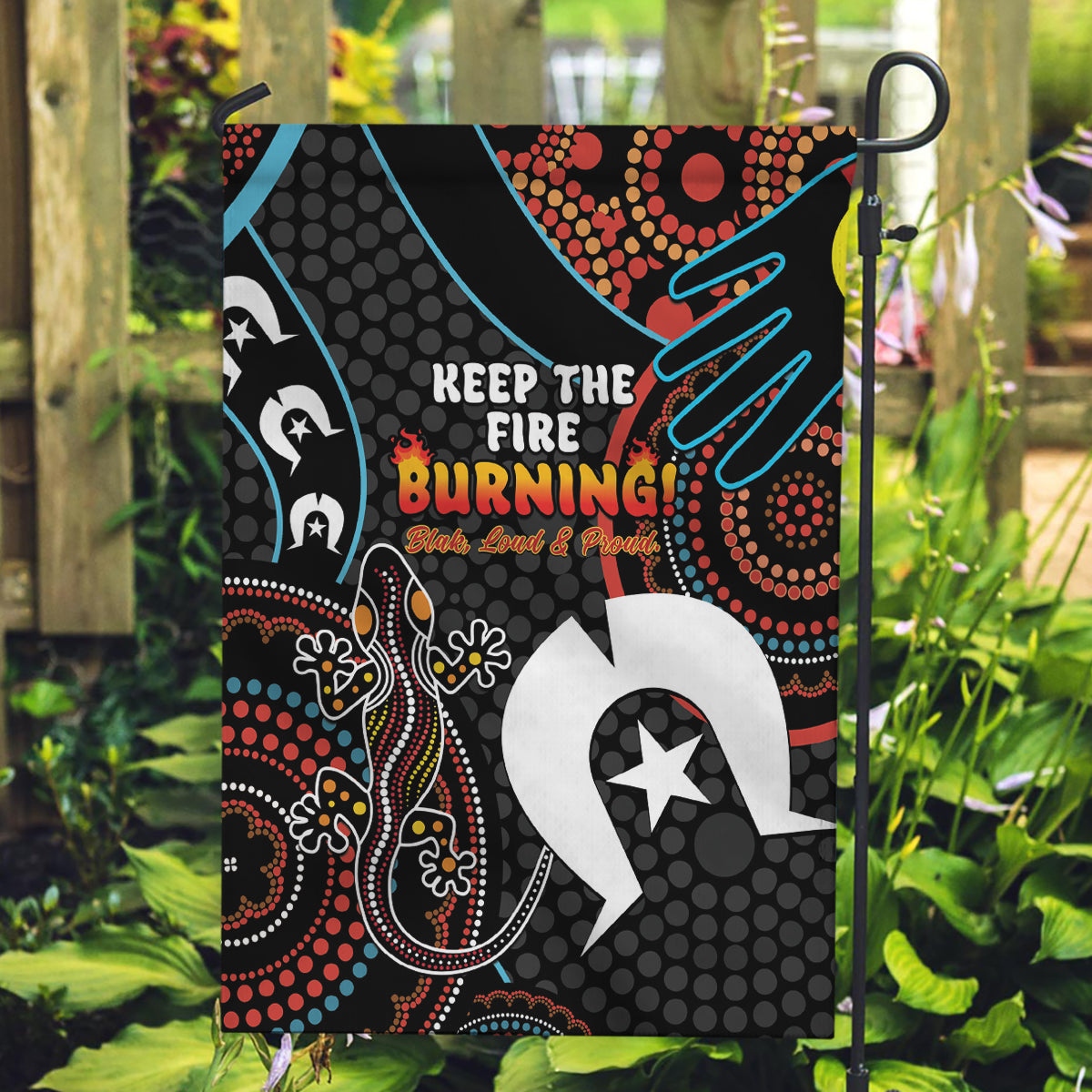 NAIDOC Week 2024 Garden Flag Keep The Fire Burning Indigenous Art - Vibe Hoodie Shop