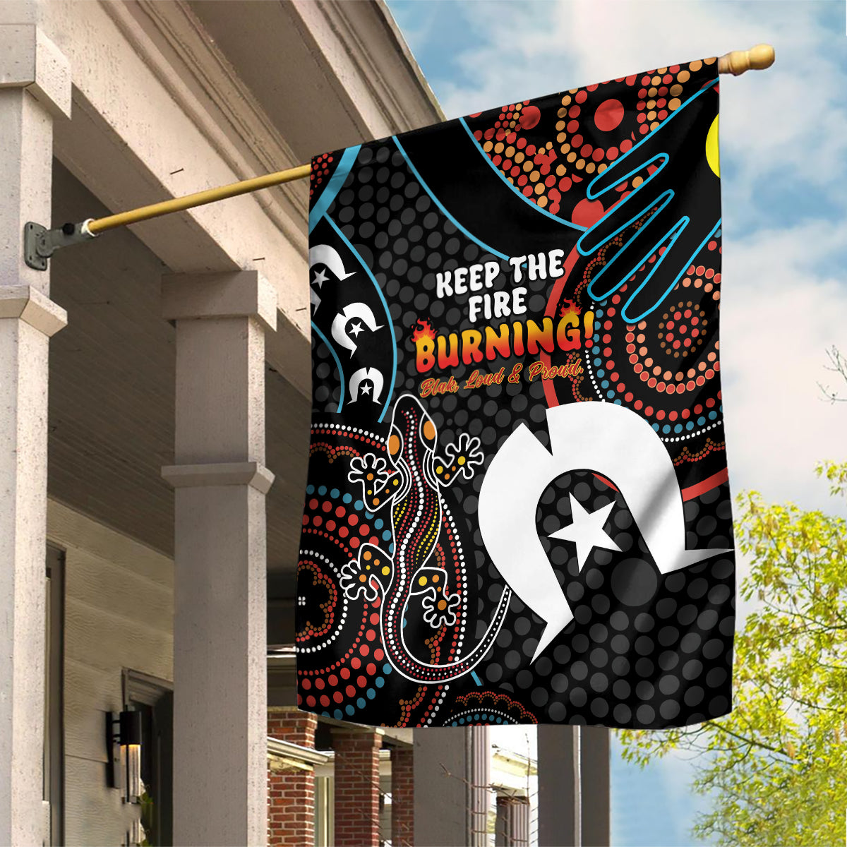 NAIDOC Week 2024 Garden Flag Keep The Fire Burning Indigenous Art - Vibe Hoodie Shop