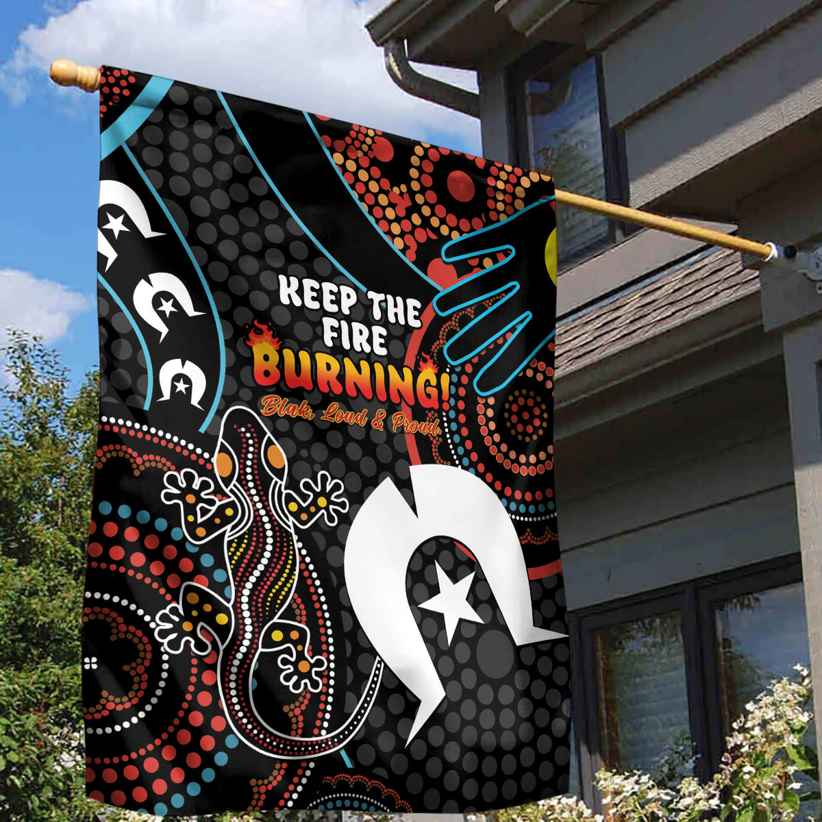 NAIDOC Week 2024 Garden Flag Keep The Fire Burning Indigenous Art - Vibe Hoodie Shop