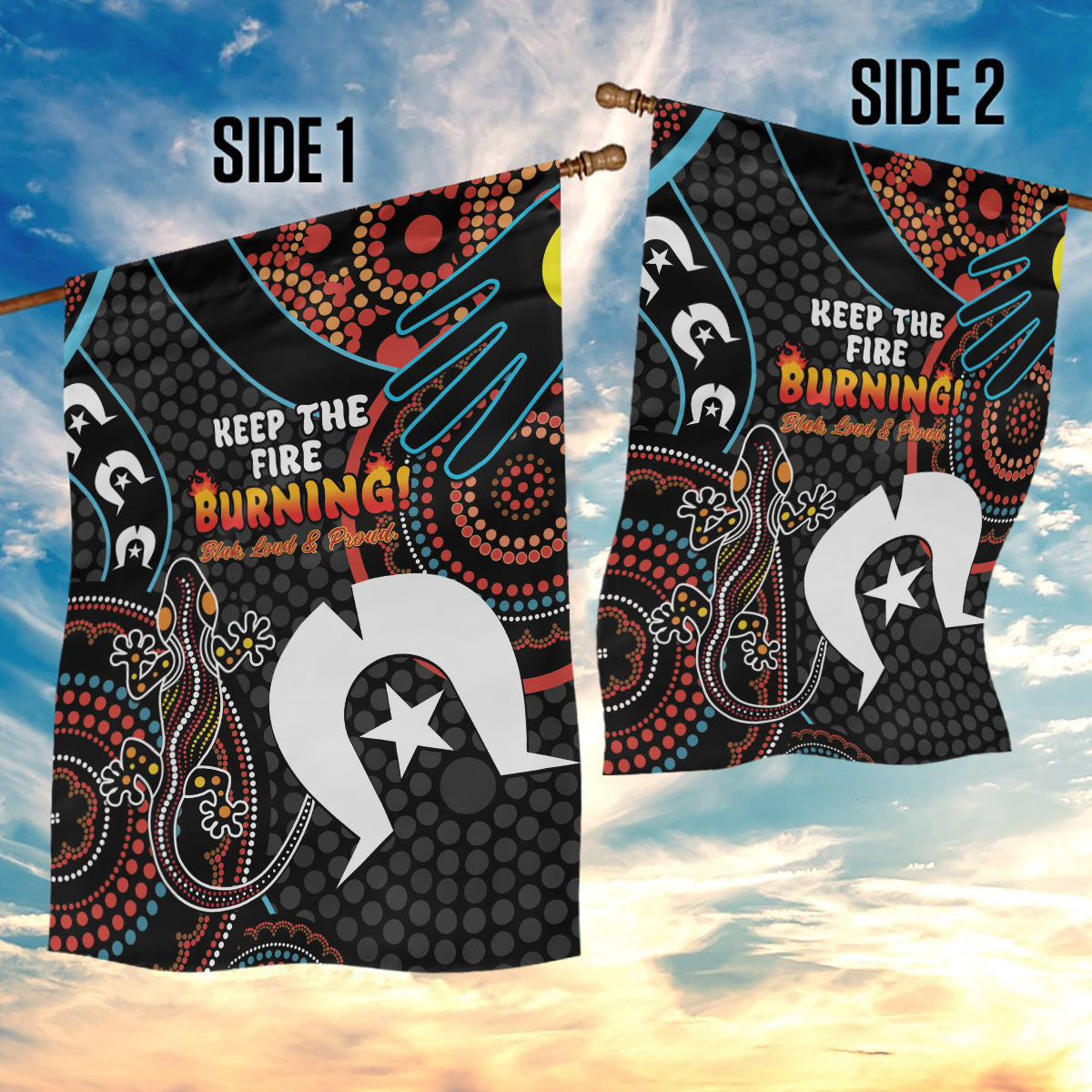 NAIDOC Week 2024 Garden Flag Keep The Fire Burning Indigenous Art - Vibe Hoodie Shop