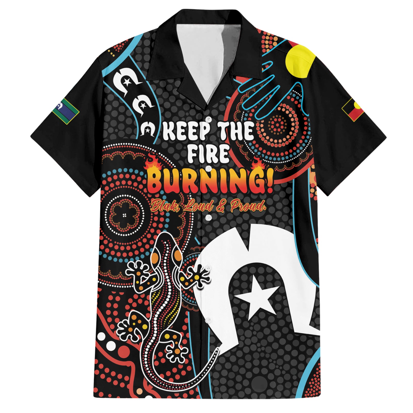 NAIDOC Week 2024 Hawaiian Shirt Keep The Fire Burning Indigenous Art - Vibe Hoodie Shop