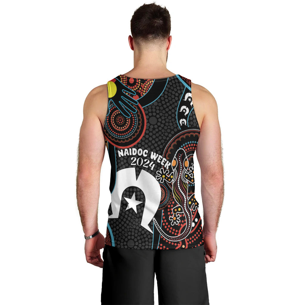 NAIDOC Week 2024 Men Tank Top Keep The Fire Burning Indigenous Art - Vibe Hoodie Shop