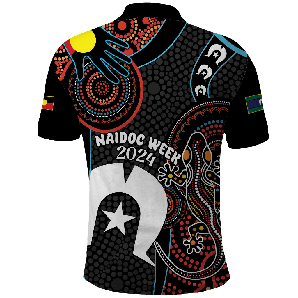 NAIDOC Week 2024 Polo Shirt Keep The Fire Burning Indigenous Art - Vibe Hoodie Shop