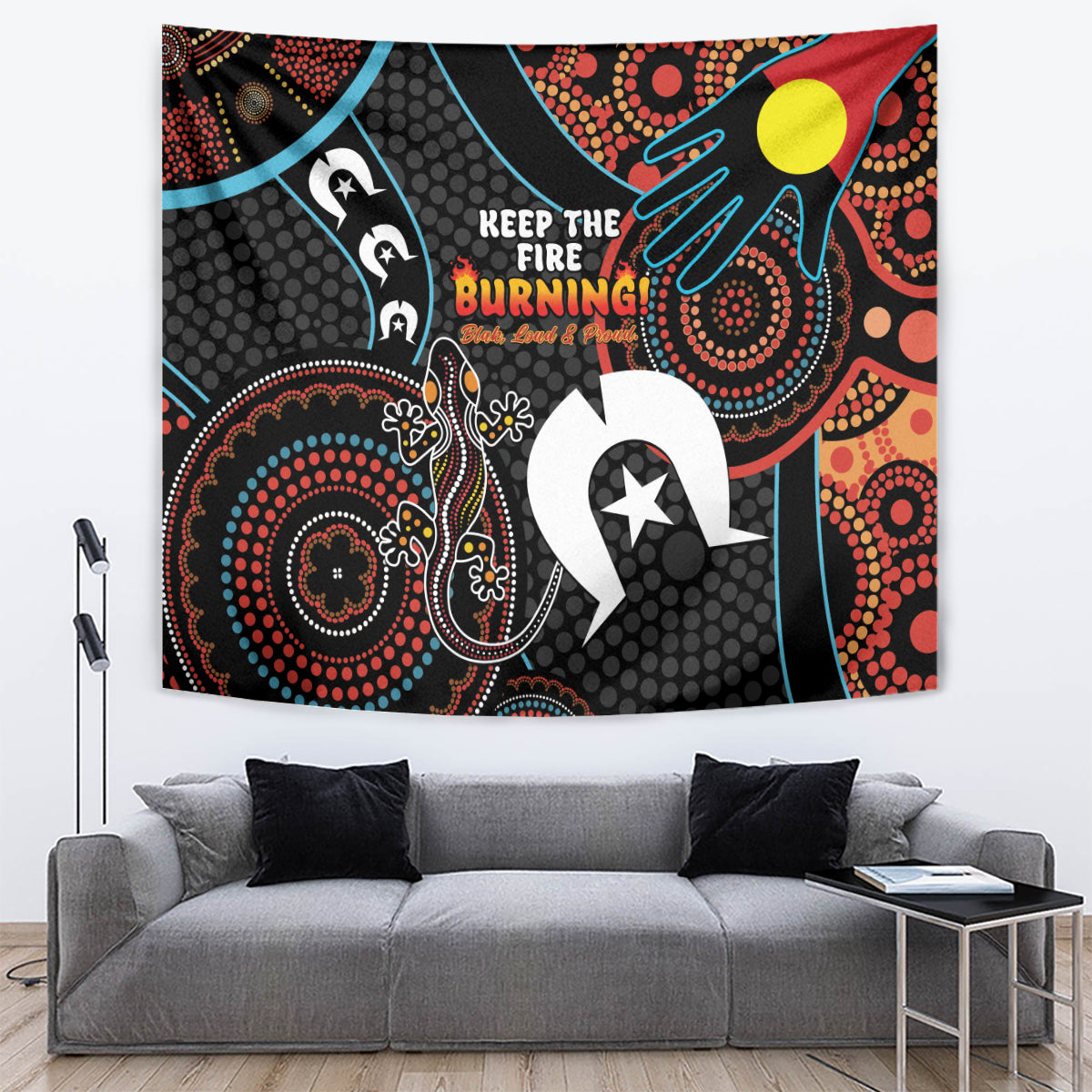 NAIDOC Week 2024 Tapestry Keep The Fire Burning Indigenous Art - Vibe Hoodie Shop