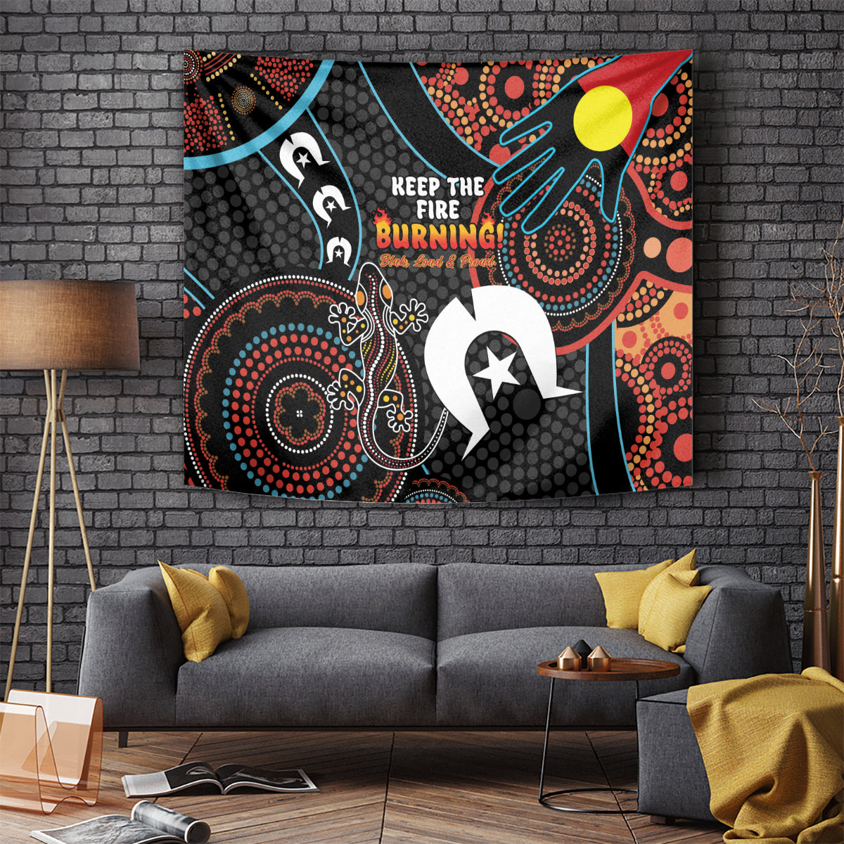 NAIDOC Week 2024 Tapestry Keep The Fire Burning Indigenous Art - Vibe Hoodie Shop