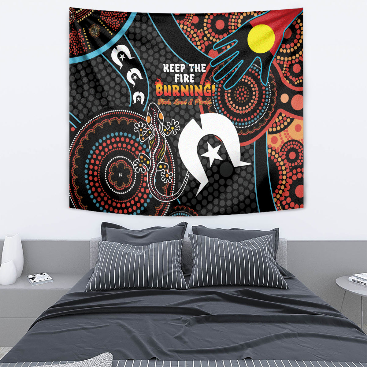 NAIDOC Week 2024 Tapestry Keep The Fire Burning Indigenous Art - Vibe Hoodie Shop