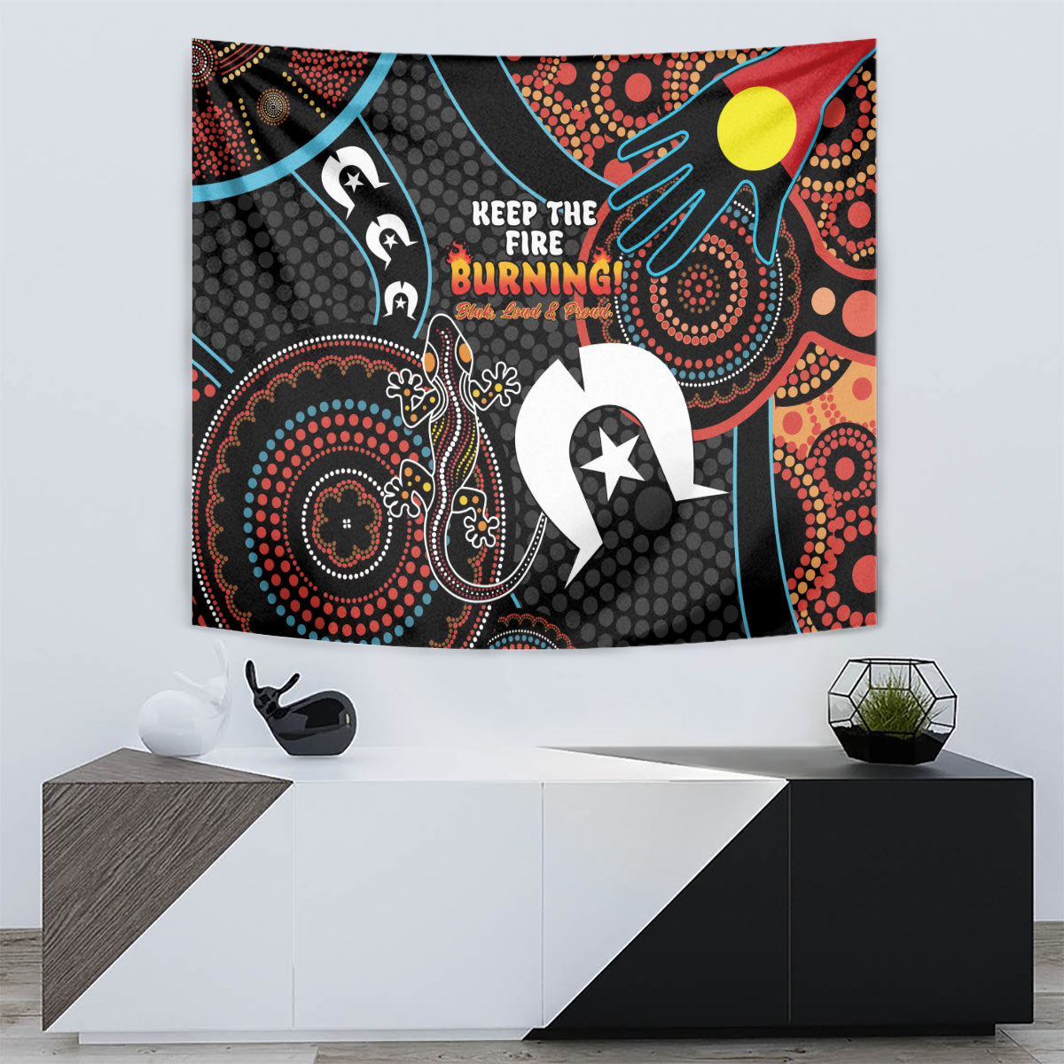 NAIDOC Week 2024 Tapestry Keep The Fire Burning Indigenous Art - Vibe Hoodie Shop