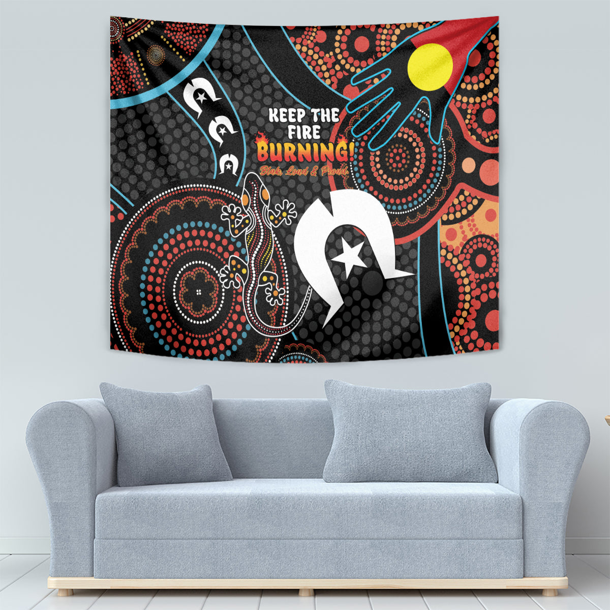 NAIDOC Week 2024 Tapestry Keep The Fire Burning Indigenous Art - Vibe Hoodie Shop