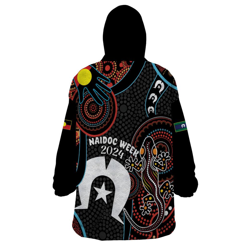 NAIDOC Week 2024 Wearable Blanket Hoodie Keep The Fire Burning Indigenous Art - Vibe Hoodie Shop