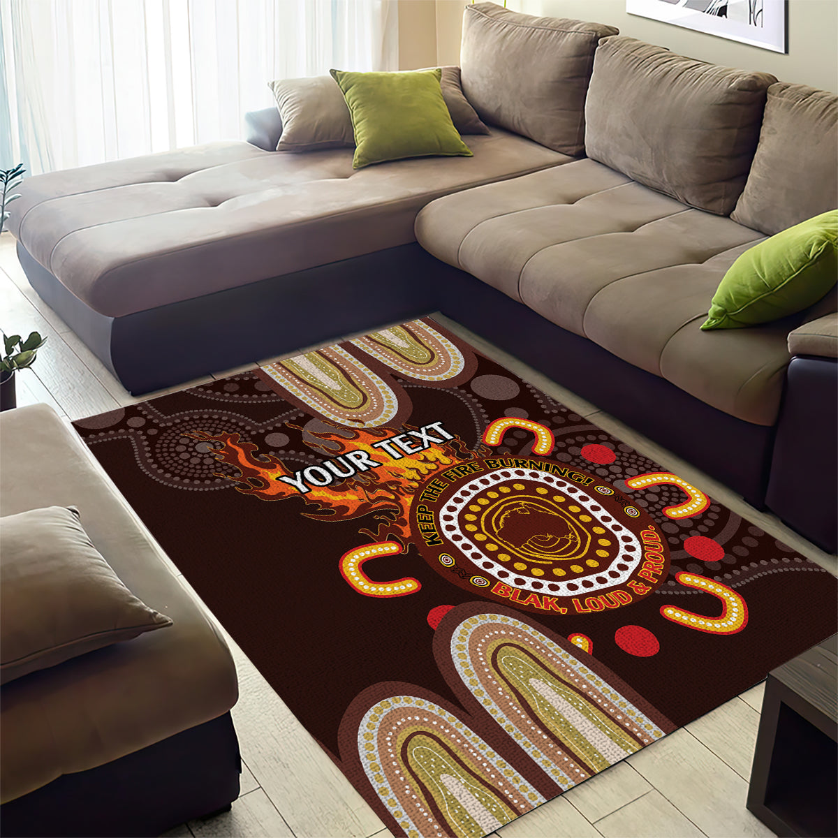 Personalised NAIDOC Week 2024 Area Rug Aussie Map With Aboriginal - Vibe Hoodie Shop