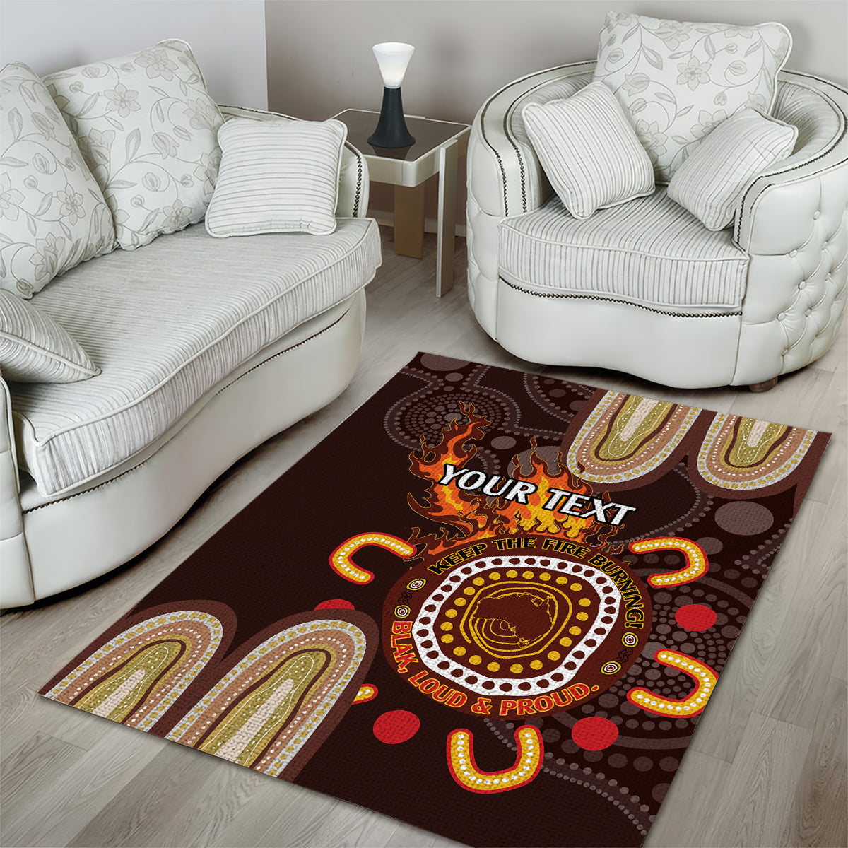 Personalised NAIDOC Week 2024 Area Rug Aussie Map With Aboriginal - Vibe Hoodie Shop