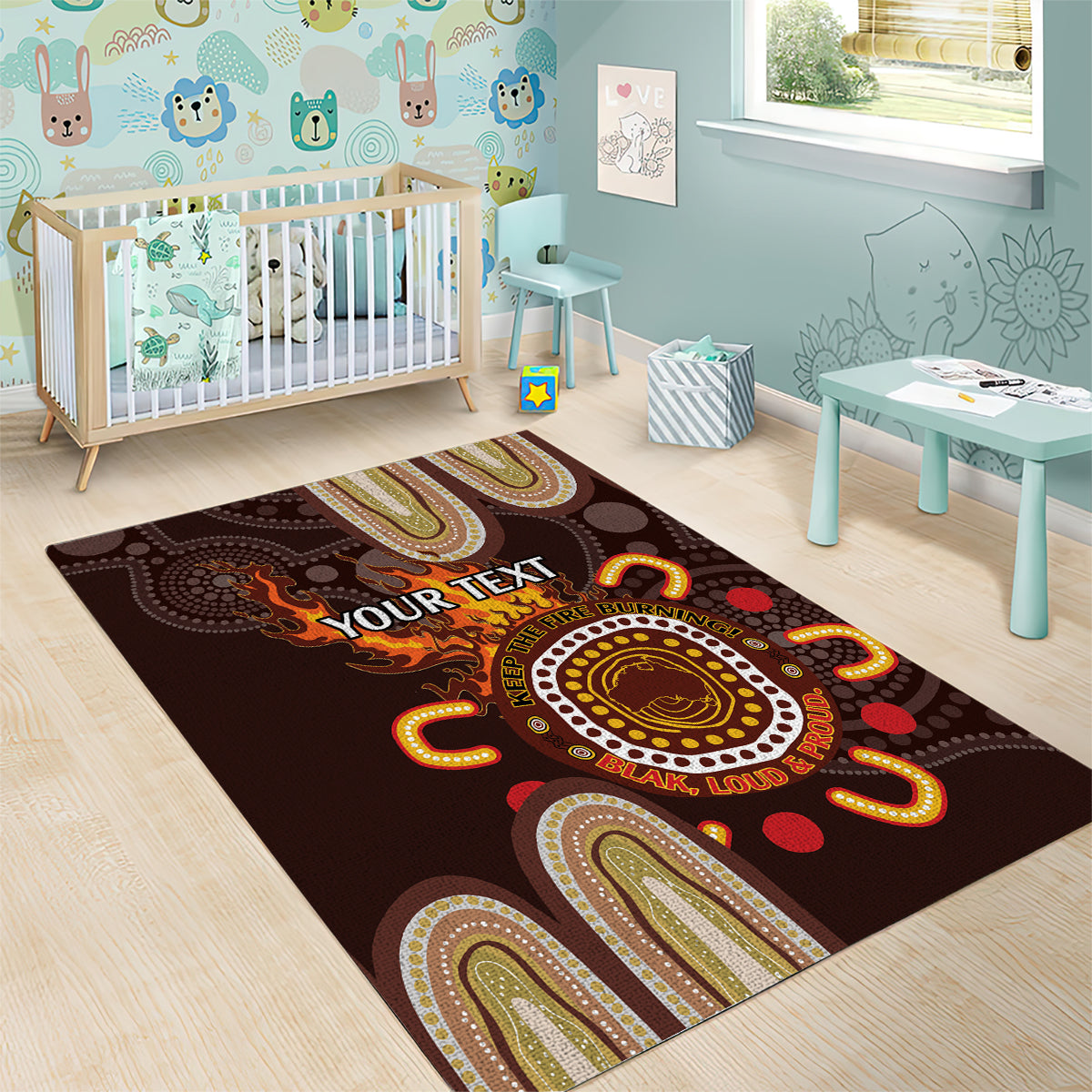 Personalised NAIDOC Week 2024 Area Rug Aussie Map With Aboriginal - Vibe Hoodie Shop