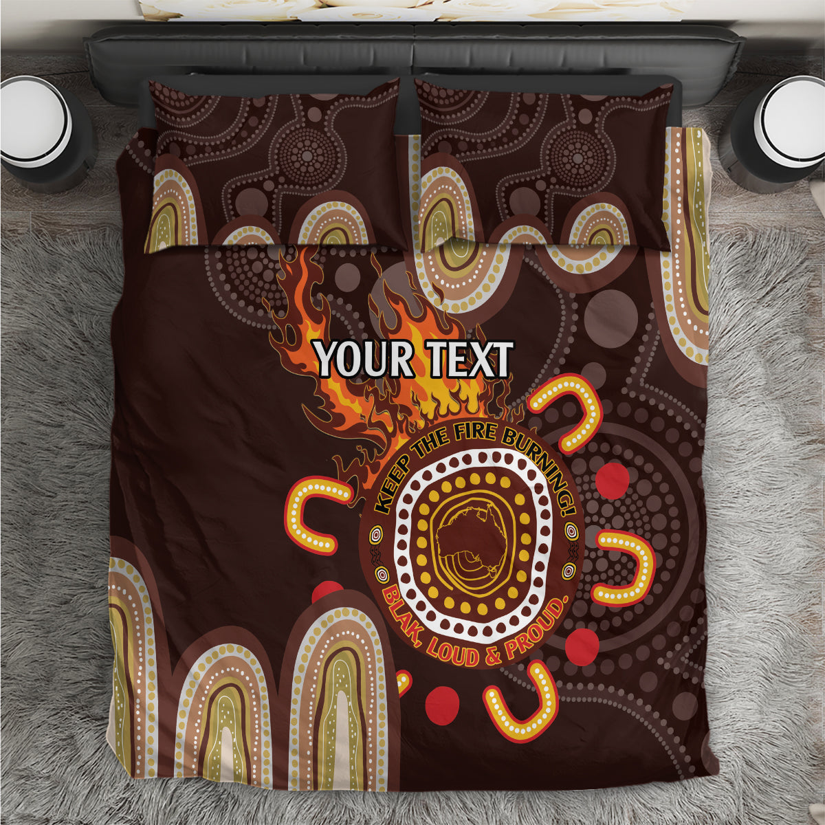 Personalised NAIDOC Week 2024 Bedding Set Aussie Map With Aboriginal - Vibe Hoodie Shop