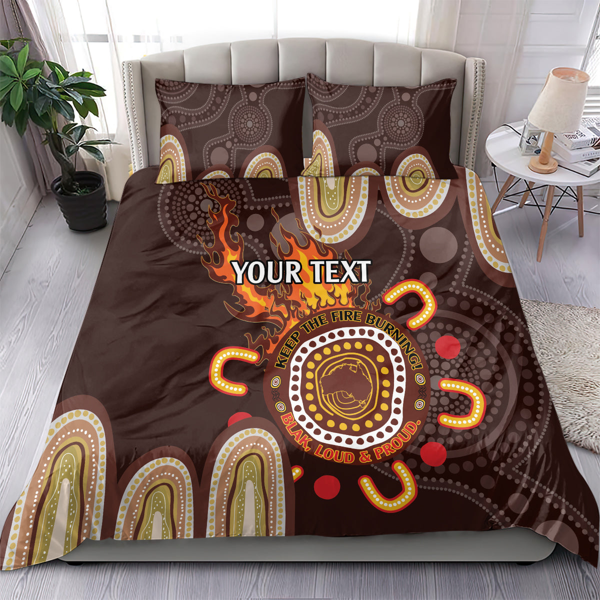 Personalised NAIDOC Week 2024 Bedding Set Aussie Map With Aboriginal - Vibe Hoodie Shop