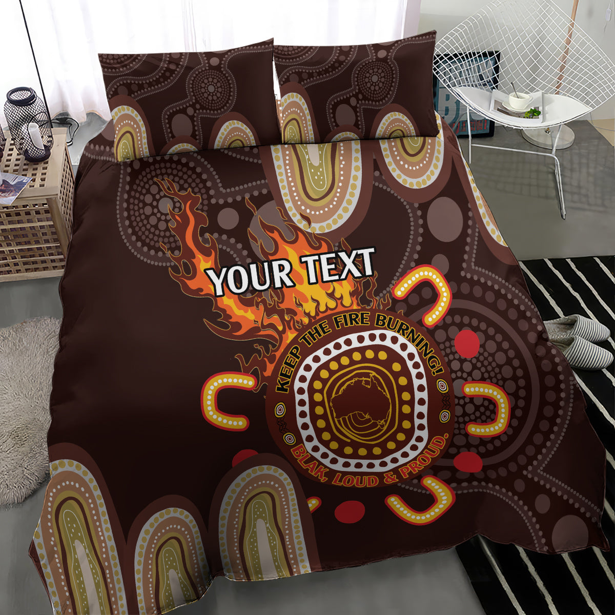 Personalised NAIDOC Week 2024 Bedding Set Aussie Map With Aboriginal - Vibe Hoodie Shop