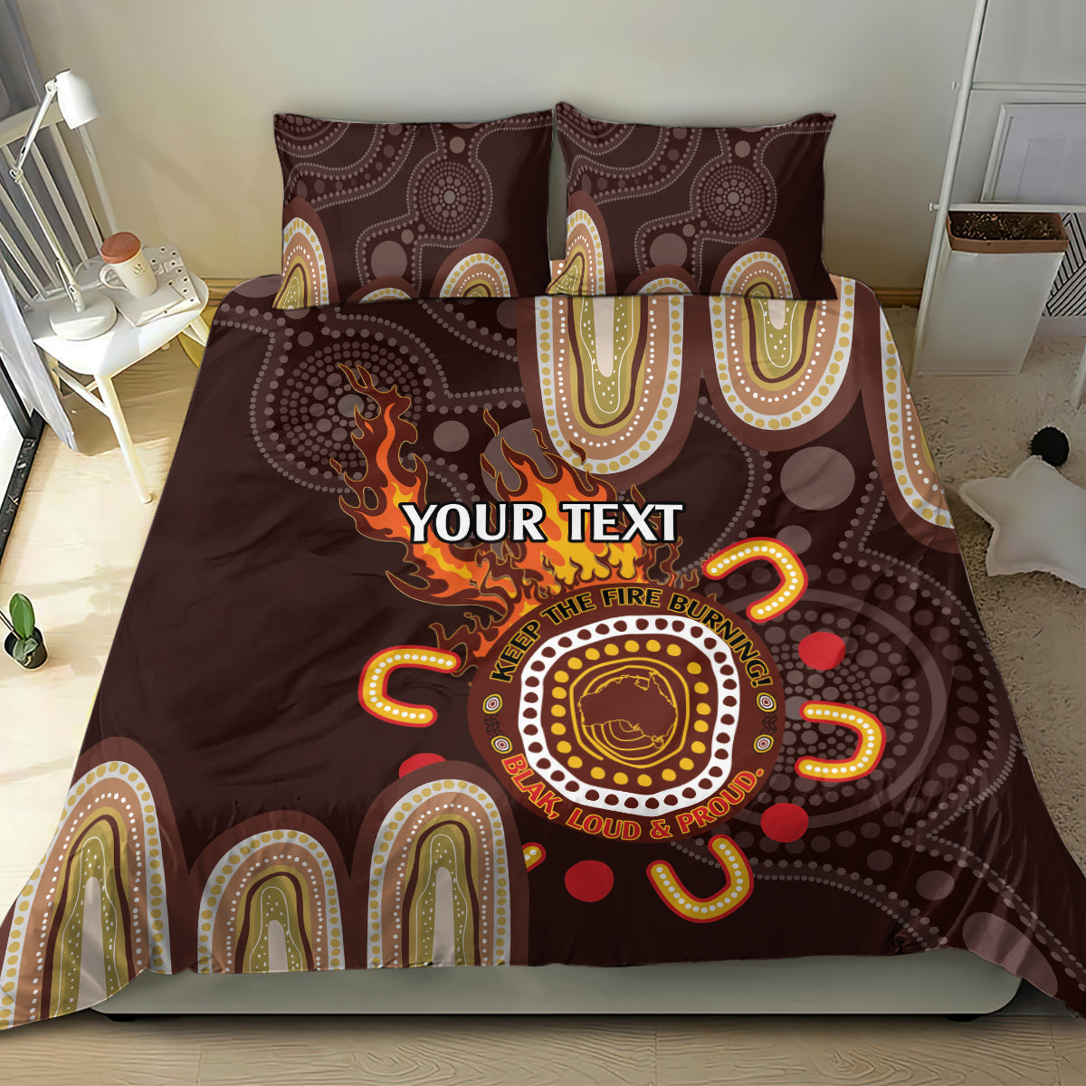 Personalised NAIDOC Week 2024 Bedding Set Aussie Map With Aboriginal - Vibe Hoodie Shop