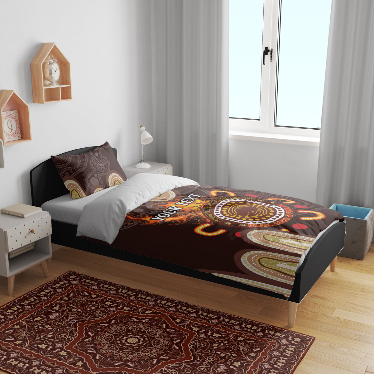 Personalised NAIDOC Week 2024 Bedding Set Aussie Map With Aboriginal - Vibe Hoodie Shop