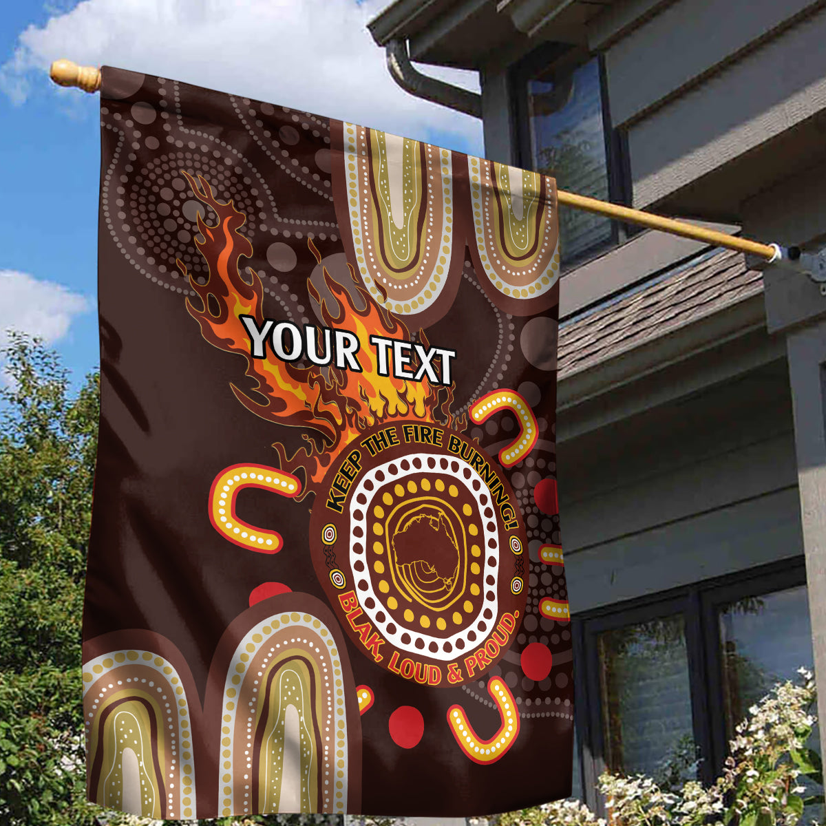 Personalised NAIDOC Week 2024 Garden Flag Aussie Map With Aboriginal - Vibe Hoodie Shop