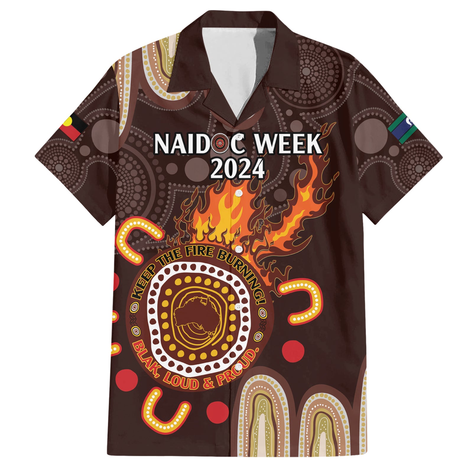 Personalised NAIDOC Week 2024 Hawaiian Shirt Aussie Map With Aboriginal - Vibe Hoodie Shop