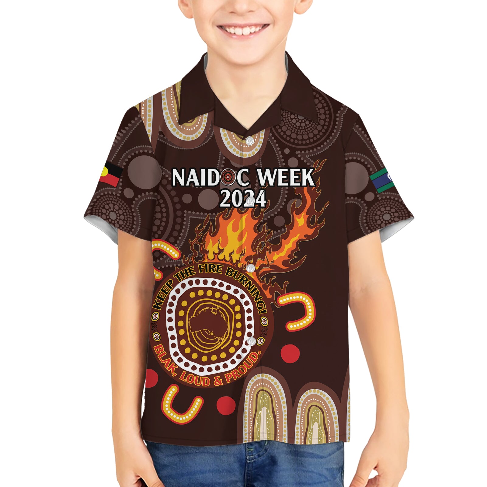 Personalised NAIDOC Week 2024 Hawaiian Shirt Aussie Map With Aboriginal - Vibe Hoodie Shop