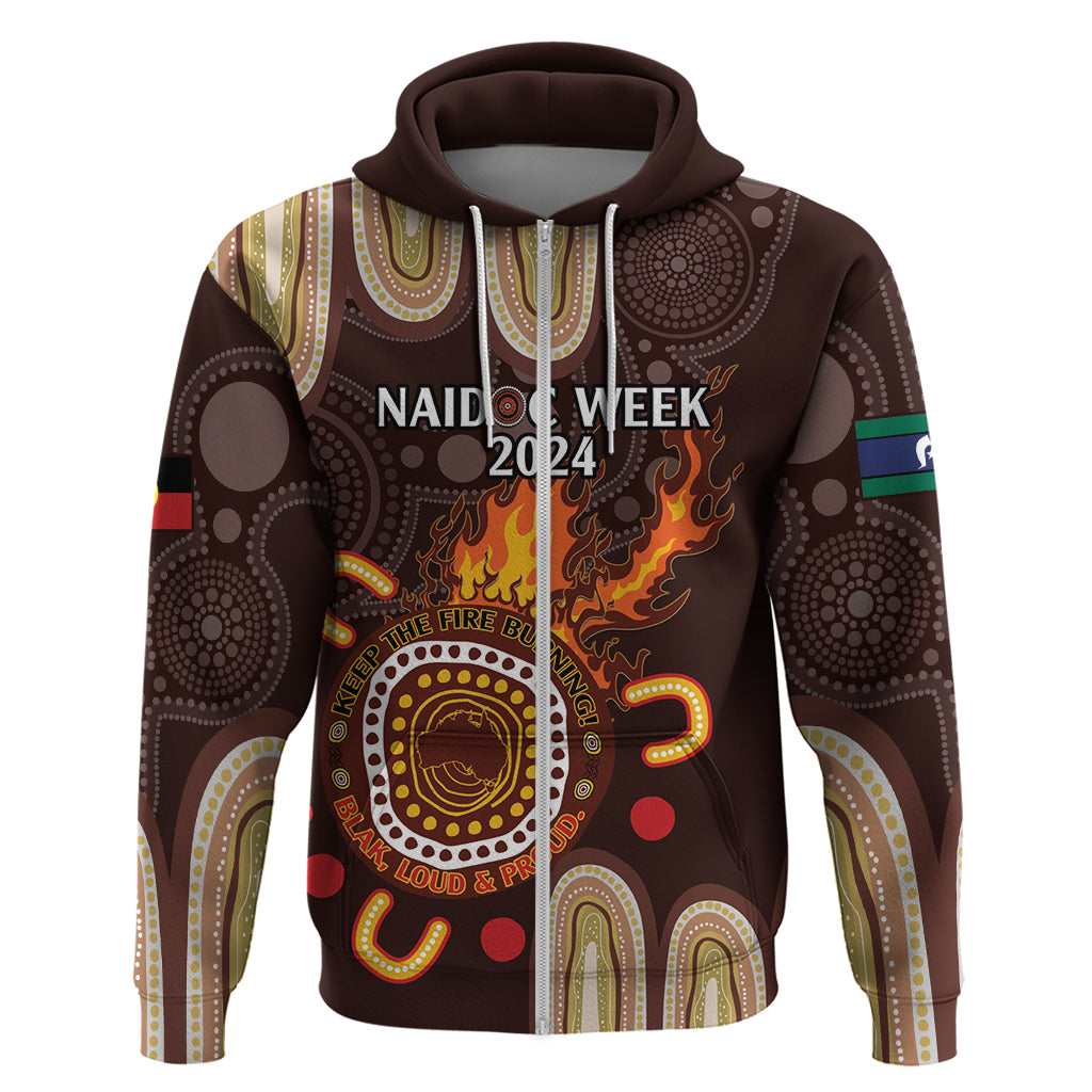 Personalised NAIDOC Week 2024 Hoodie Aussie Map With Aboriginal - Vibe Hoodie Shop
