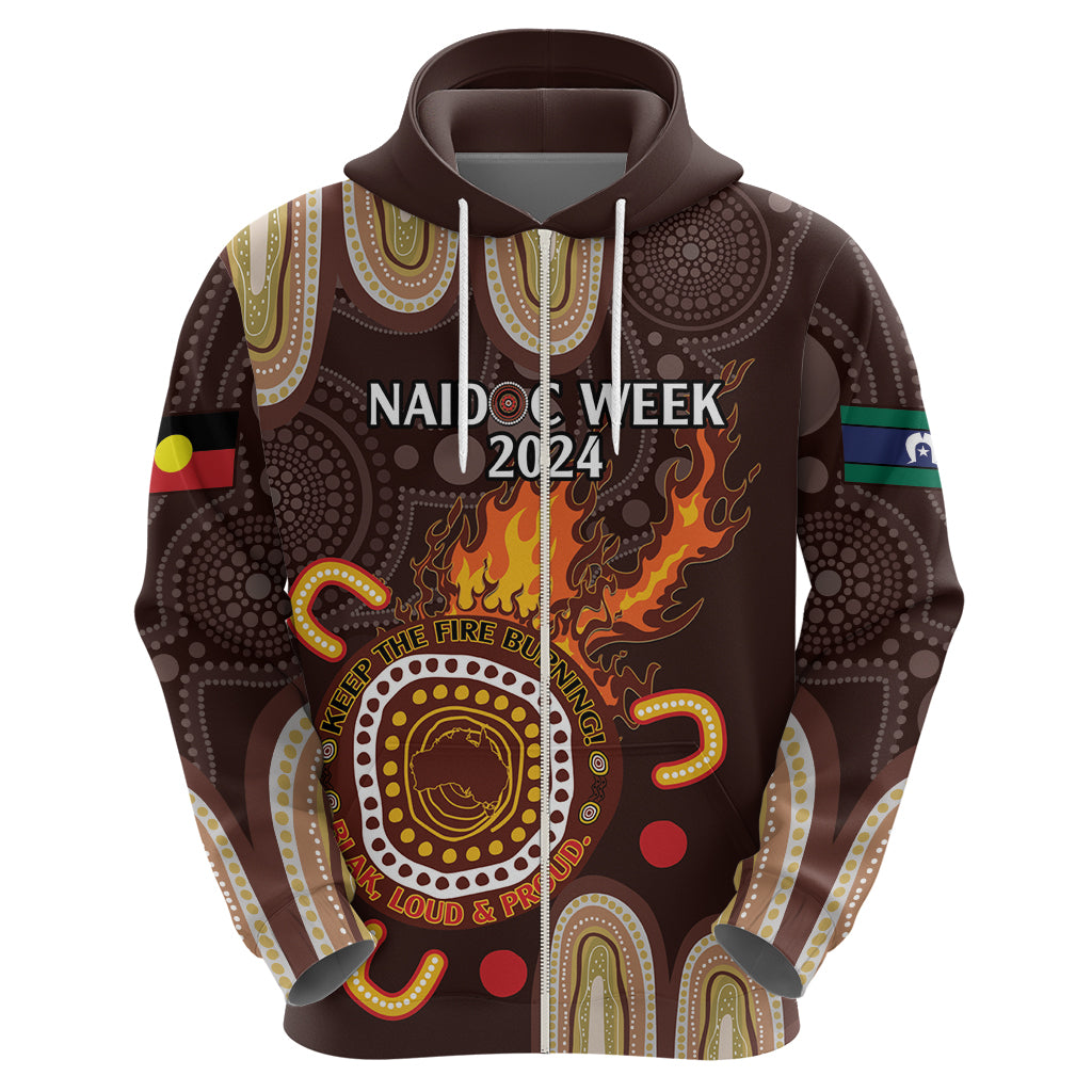 Personalised NAIDOC Week 2024 Hoodie Aussie Map With Aboriginal - Vibe Hoodie Shop