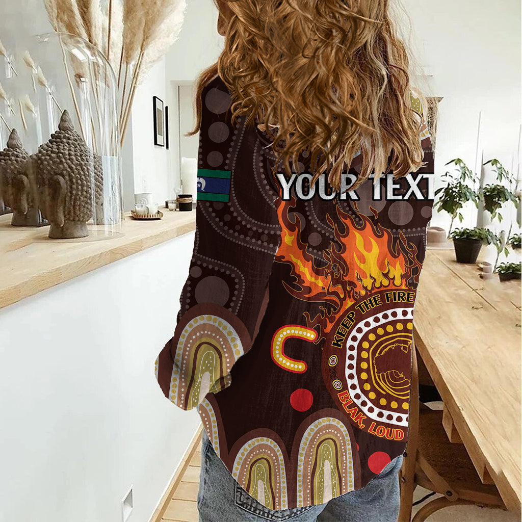 Personalised NAIDOC Week 2024 Women Casual Shirt Aussie Map With Aboriginal - Vibe Hoodie Shop