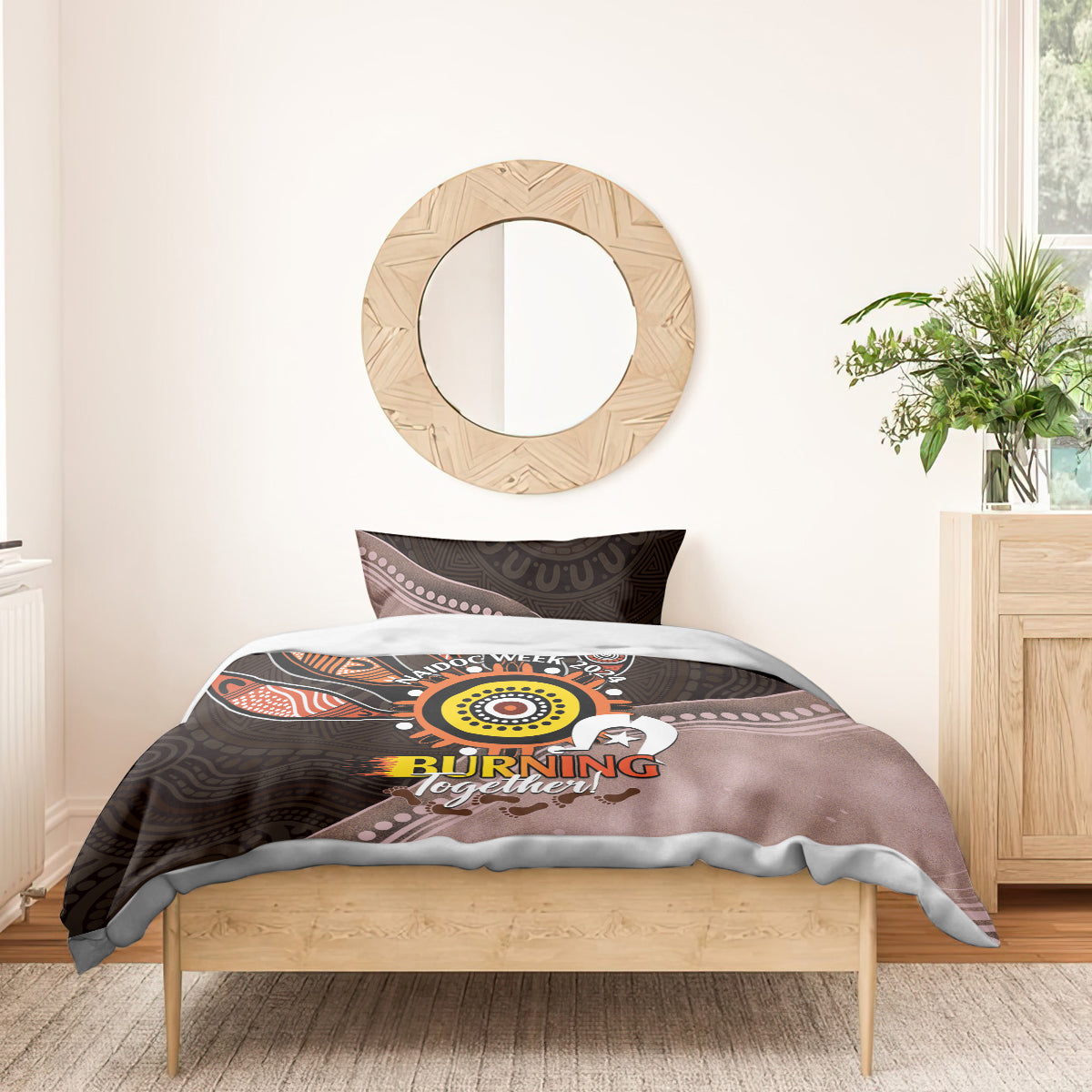 Fire Burning Together NAIDOC 2024 Bedding Set Indigenous Art - Vibe Hoodie Shop