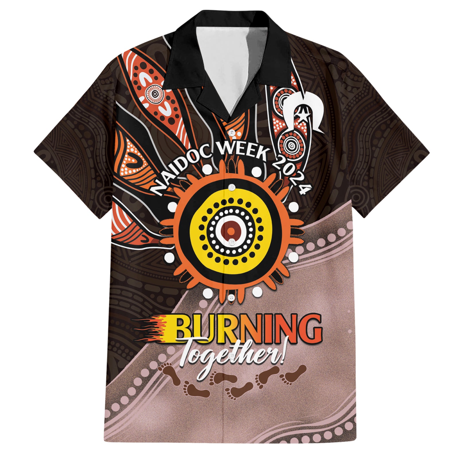 Fire Burning Together NAIDOC 2024 Hawaiian Shirt Indigenous Art - Vibe Hoodie Shop