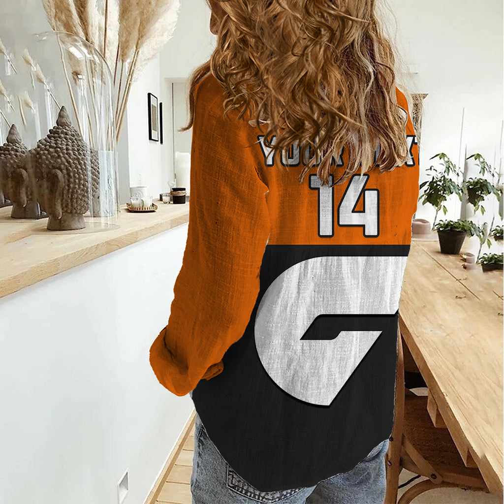 Personalised GWS Giants Football 2023 Women Casual Shirt Sporty Style - Vibe Hoodie Shop