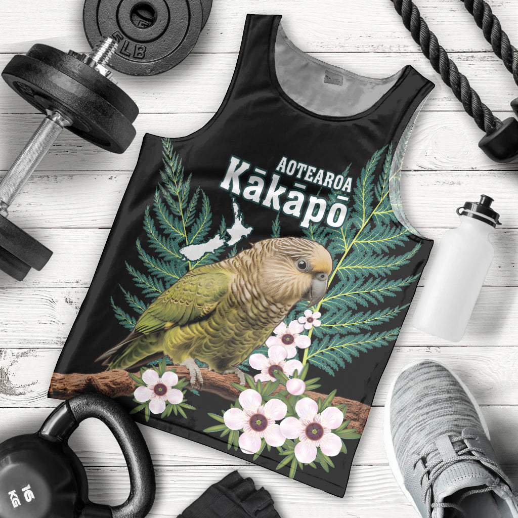 Personalised New Zealand Kakapo Men Tank Top Aotearoa Fern With Manuka - Vibe Hoodie Shop