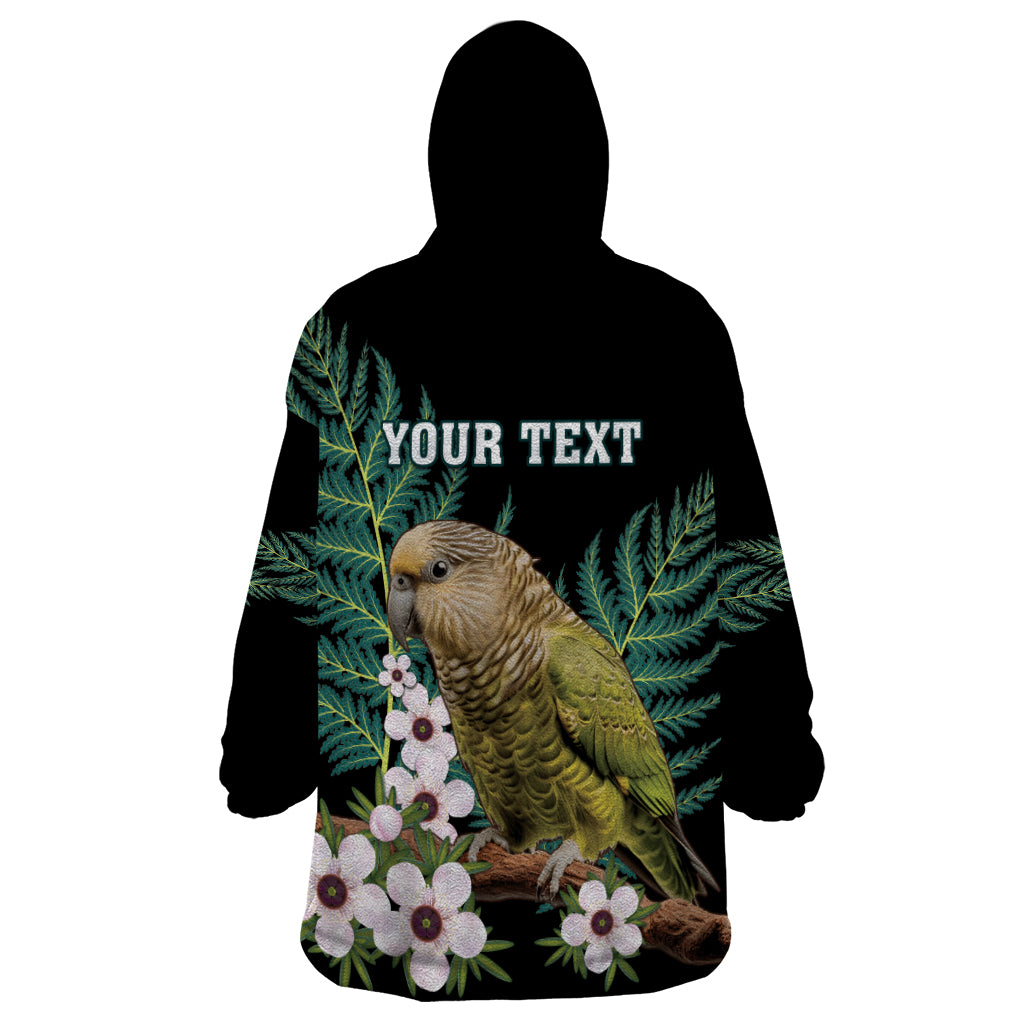 Personalised New Zealand Kakapo Wearable Blanket Hoodie Aotearoa Fern With Manuka - Vibe Hoodie Shop