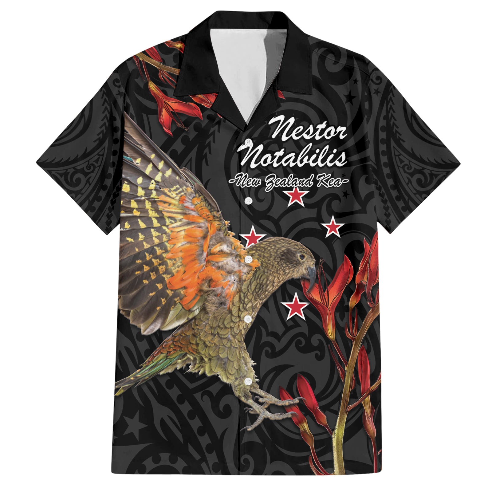 Personalised New Zealand Kea Hawaiian Shirt Nestor Notabilis With Harakeke Maori Pattern - Vibe Hoodie Shop