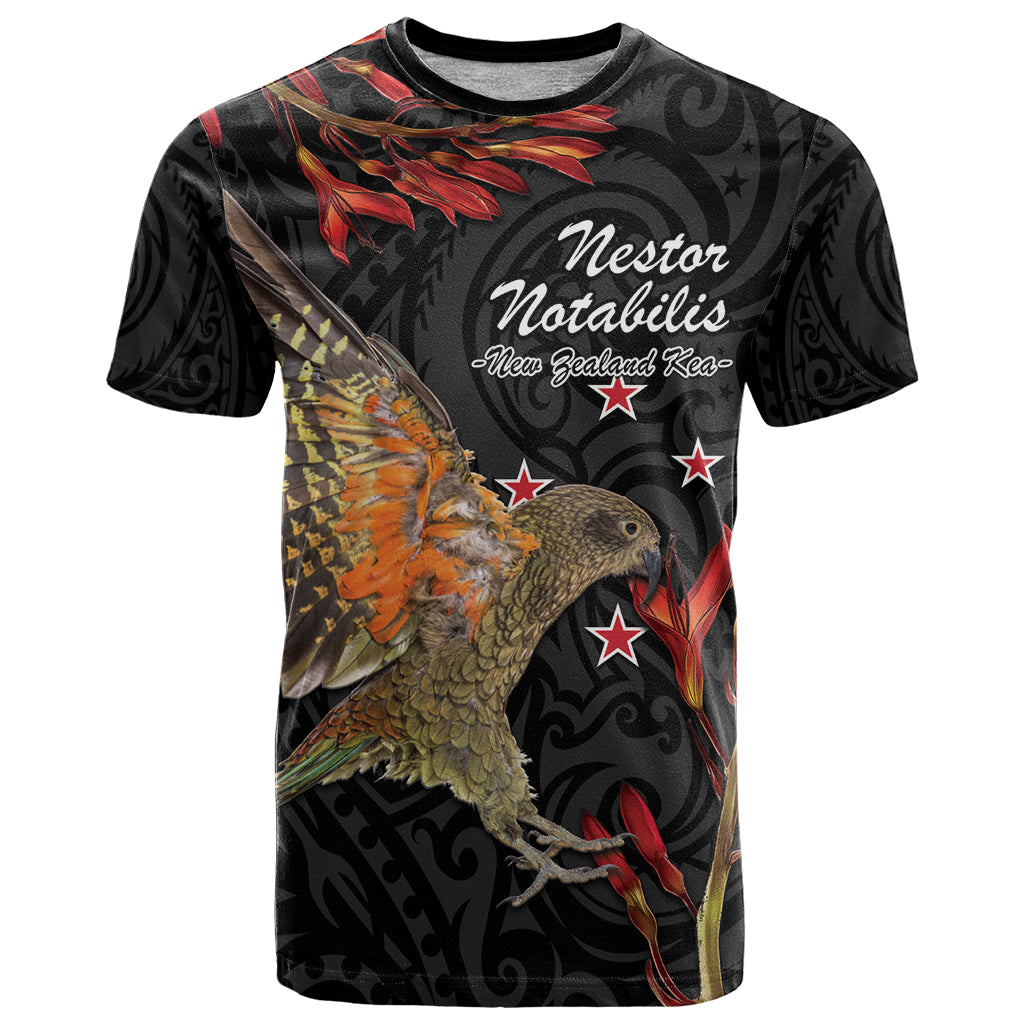 Personalised New Zealand Kea T Shirt Nestor Notabilis With Harakeke Maori Pattern - Vibe Hoodie Shop