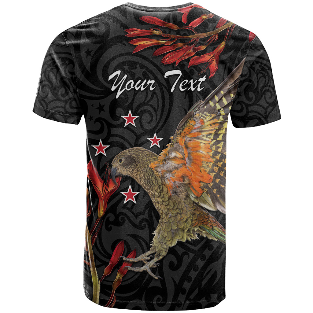 Personalised New Zealand Kea T Shirt Nestor Notabilis With Harakeke Maori Pattern - Vibe Hoodie Shop