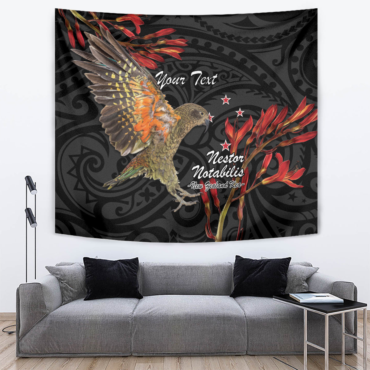 Personalised New Zealand Kea Tapestry Nestor Notabilis With Harakeke Maori Pattern - Vibe Hoodie Shop