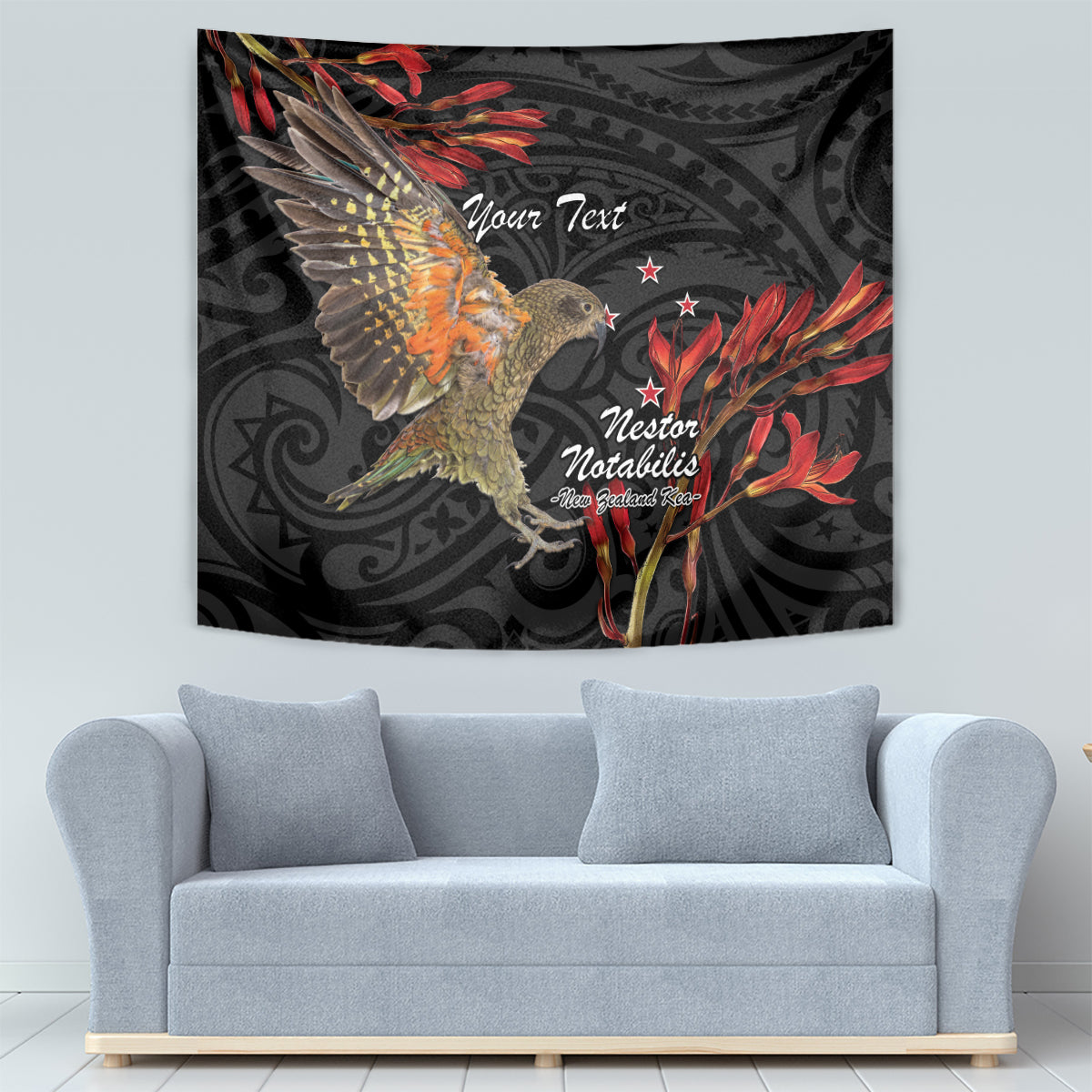 Personalised New Zealand Kea Tapestry Nestor Notabilis With Harakeke Maori Pattern - Vibe Hoodie Shop