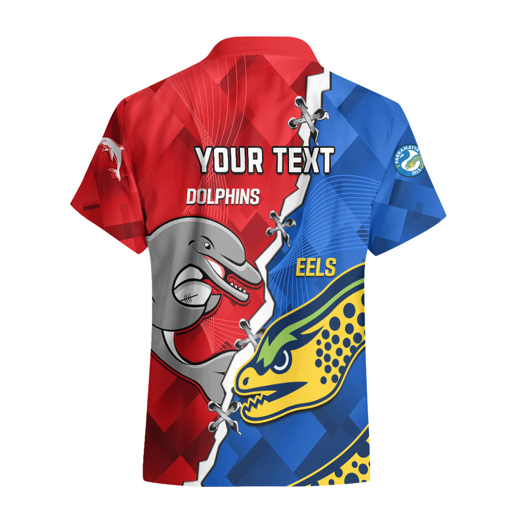 Dolphins Mix Eels Rugby Hawaiian Shirt Sporty Style - Vibe Hoodie Shop