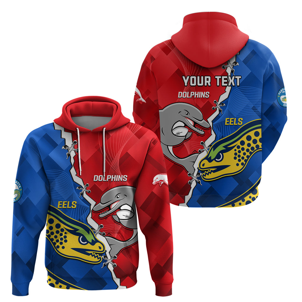 Dolphins Mix Eels Rugby Hoodie Sporty Style - Vibe Hoodie Shop