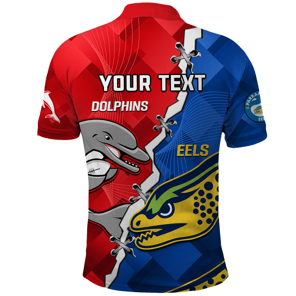 Dolphins Mix Eels Rugby Polo Shirt Sporty Style - Vibe Hoodie Shop