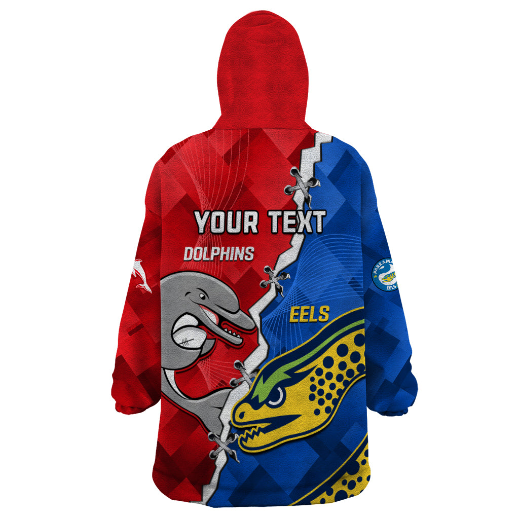 Dolphins Mix Eels Rugby Wearable Blanket Hoodie Sporty Style - Vibe Hoodie Shop