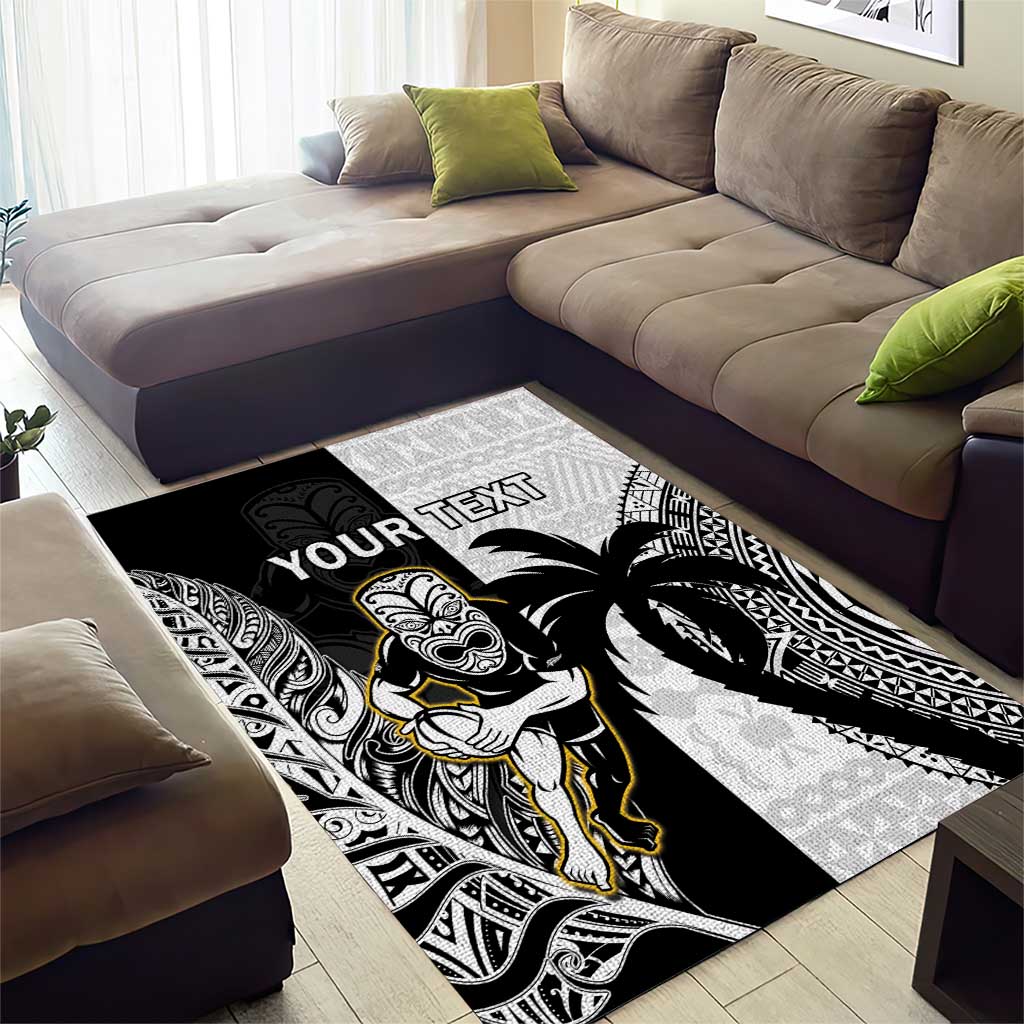 Custom Fiji And New Zealand Rugby Area Rug Aotearoa Silver Fern Mix Fijian Tapa Pattern - Vibe Hoodie Shop