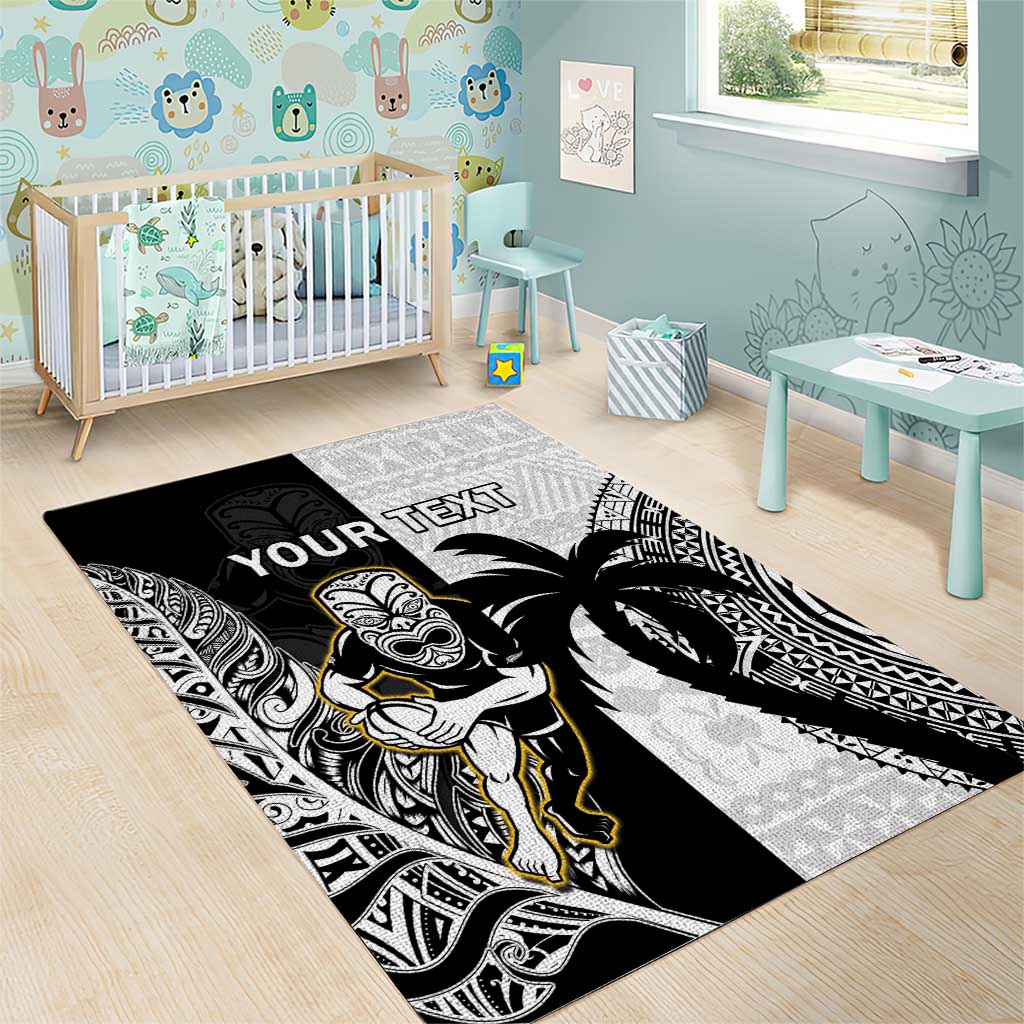 Custom Fiji And New Zealand Rugby Area Rug Aotearoa Silver Fern Mix Fijian Tapa Pattern - Vibe Hoodie Shop