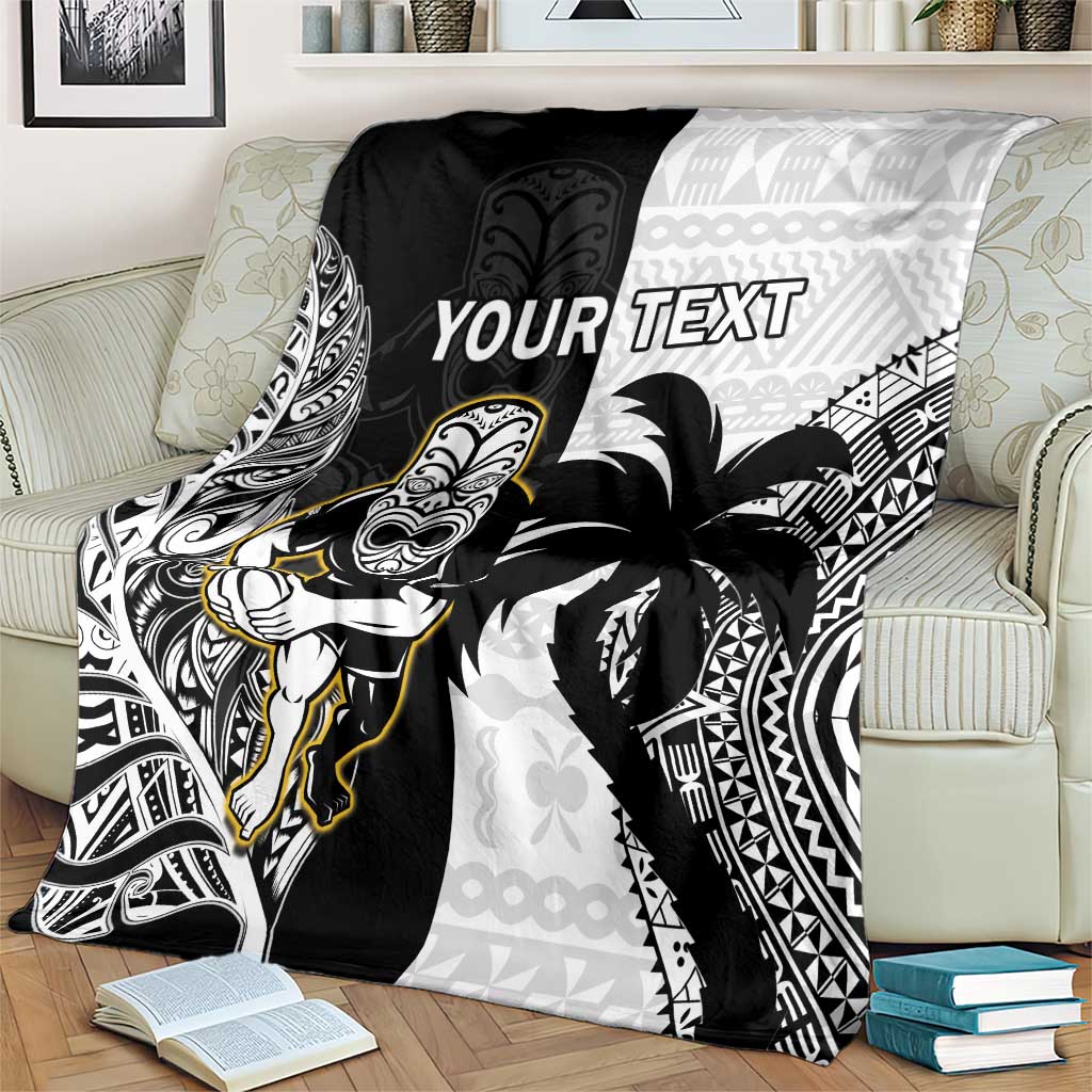 Custom Fiji And New Zealand Rugby Blanket Aotearoa Silver Fern Mix Fijian Tapa Pattern - Vibe Hoodie Shop