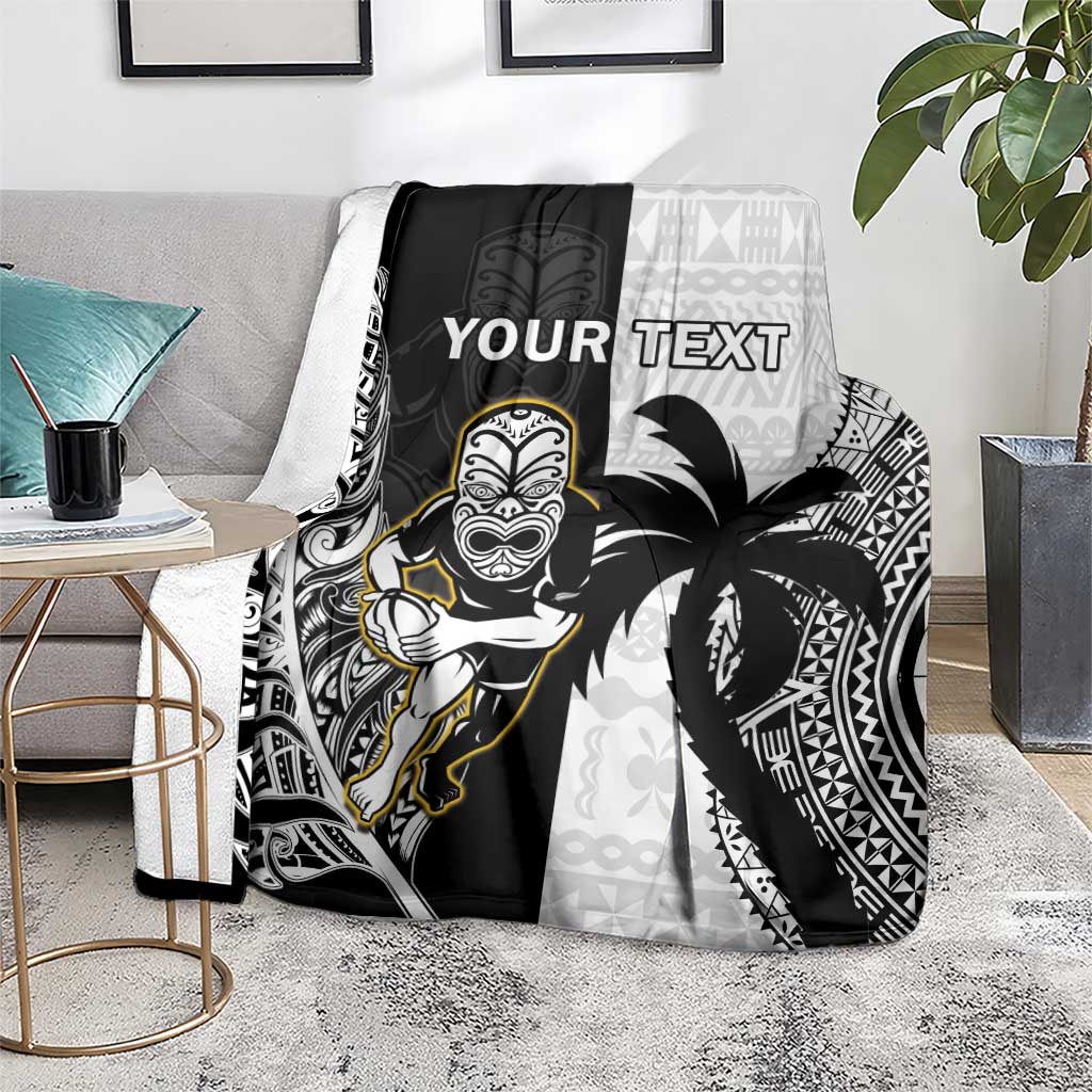 Custom Fiji And New Zealand Rugby Blanket Aotearoa Silver Fern Mix Fijian Tapa Pattern - Vibe Hoodie Shop